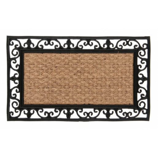 Covoras intrare casa cocos natur negru 45x75x0.8 cm