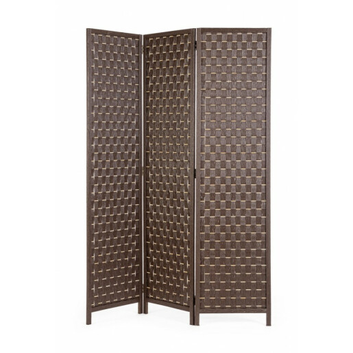 Paravan decorativ bambus hartie maro Jorah 135x6x180 cm