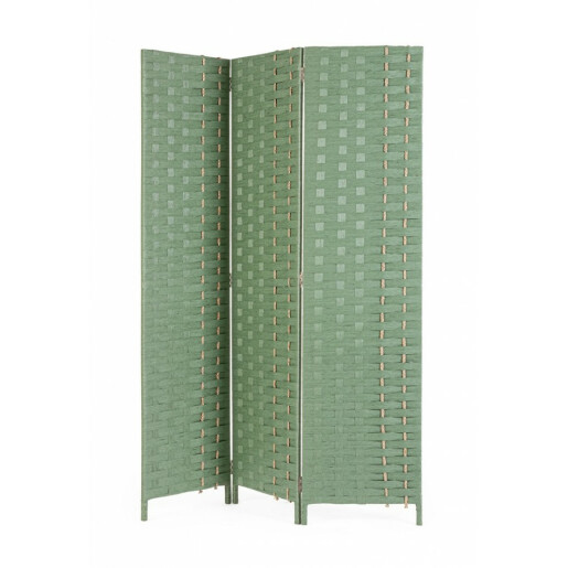 Paravan decorativ bambus hartie verde Jalila 135x6x180 cm