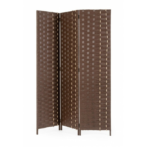 Paravan decorativ bambus hartie maro Jalila 135x6x180 cm