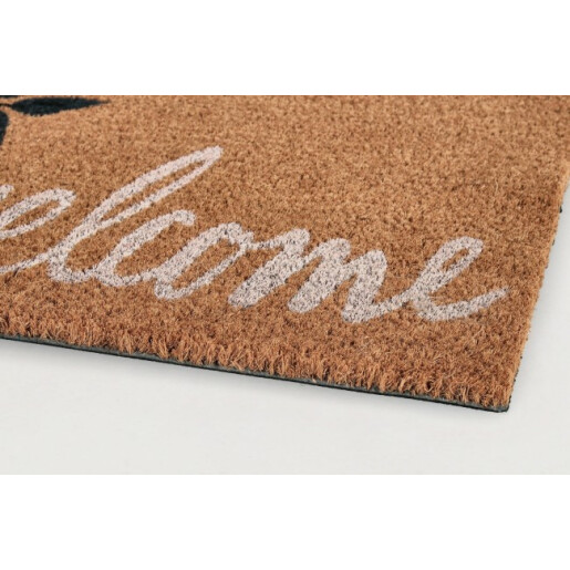 Covoras intrare casa natur negru alb Welcome 40x60x1.5 cm