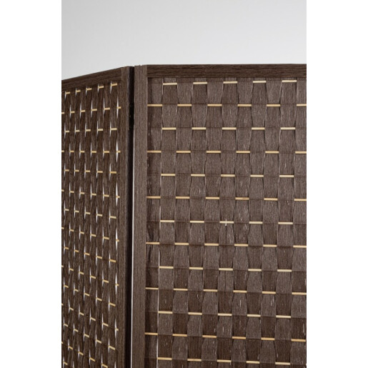 Paravan decorativ bambus hartie maro Jorah 135x6x180 cm