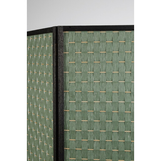 Paravan decorativ bambus hartie negru verde Dheva 135x6x180 cm