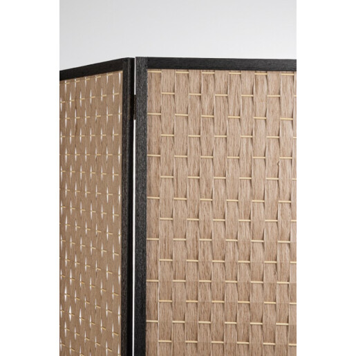 Paravan decorativ bambus hartie negru natur Dheva 135x6x180 cm
