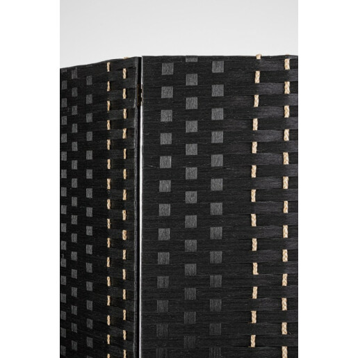 Paravan decorativ bambus hartie negru Jalila 135x6x180 cm