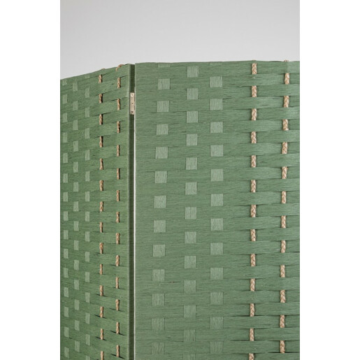 Paravan decorativ bambus hartie verde Jalila 135x6x180 cm