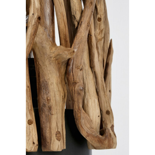 Veioza lemn natur otel negru Ace 27x50 cm