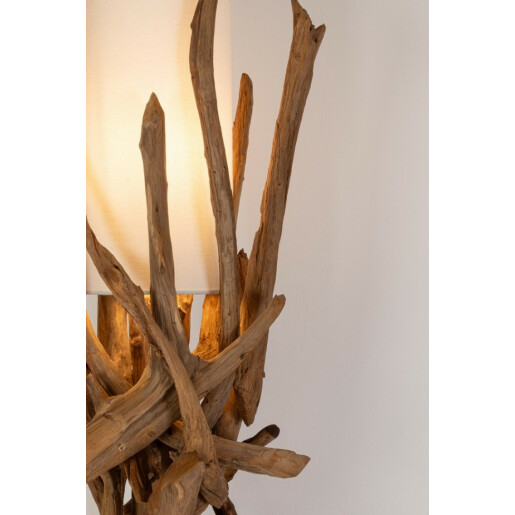 Lampadar lemn natur sticla alba Ace 35/40x180 cm