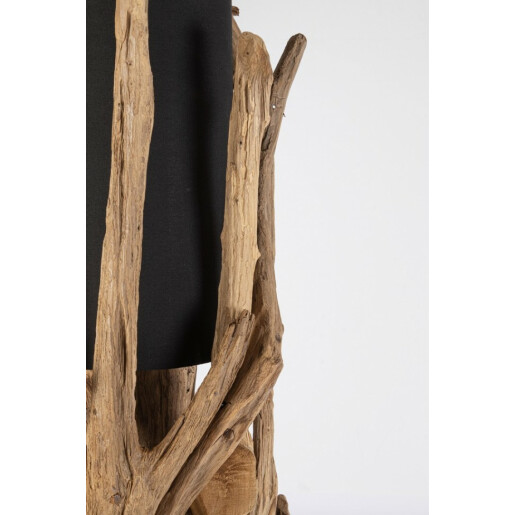Lampadar lemn natur sticla neagra Ace 35/40x180 cm