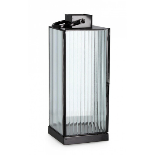 Set 2 felinare metal negru Tehri 14x14x37.5 cm