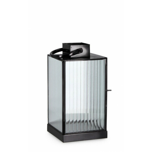 Set 2 felinare metal negru Tehri 14x14x27.5 cm