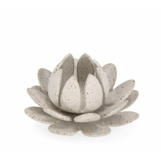 Suport lumanare portelan alb Kumi 14x6.5 cm