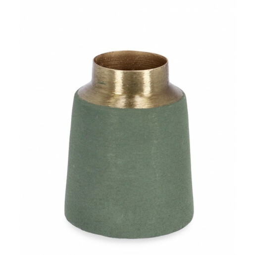 Set 12 vaze flori metal auriu verde Saad 8x10 cm