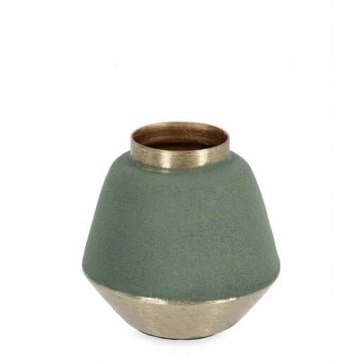 Set 12 vaze flori metal auriu verde Saad 8x8 cm