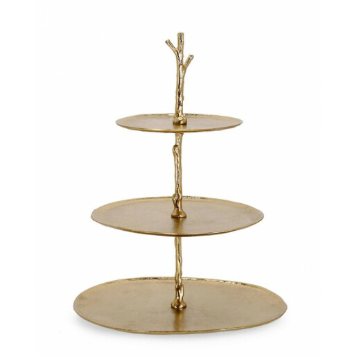 Platou supraetajat metal auriu Indhur 35x31.5x45 cm