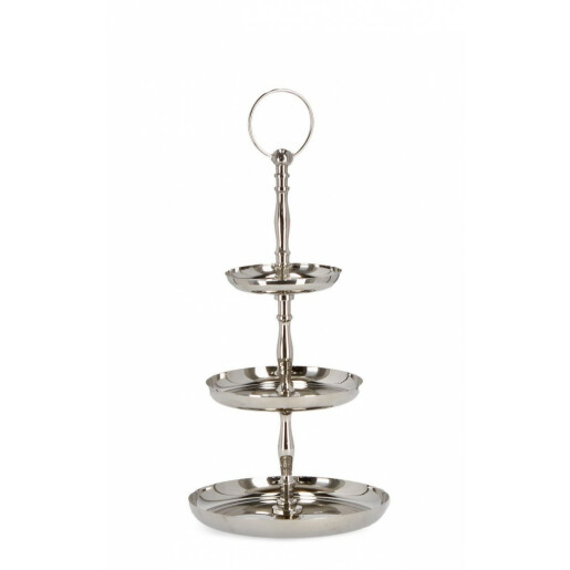 Platou supraetajat metal argintiu Simla 17.5x32 cm