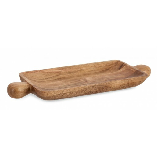 Set 3 platouri lemn maro Aimi 40x15x3.5 cm