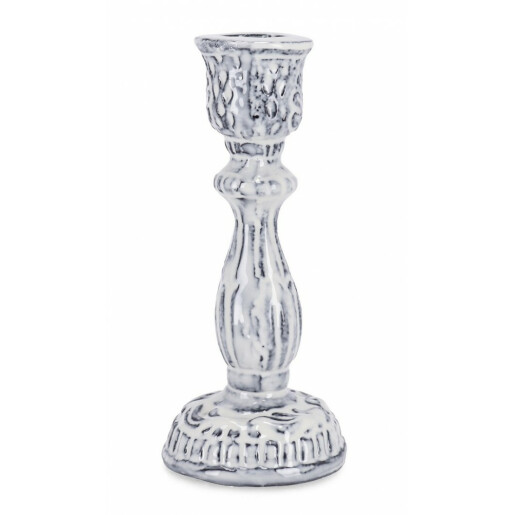 Set 4 sfesnice aluminiu alb antichizat Hikari 6.5x15 cm