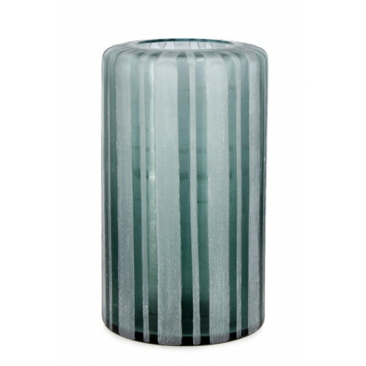 Vaza flori sticla albastra gri Aruni 17x32 cm