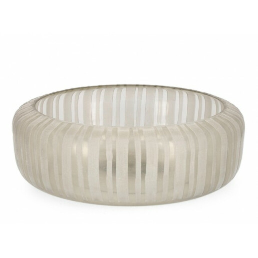 Bol decorativ sticla bej Aruni 36x12.5 cm