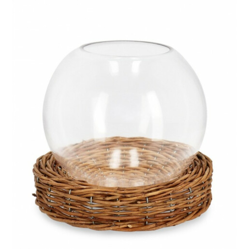 Vaza sticla ratan Lolly 24x22 cm