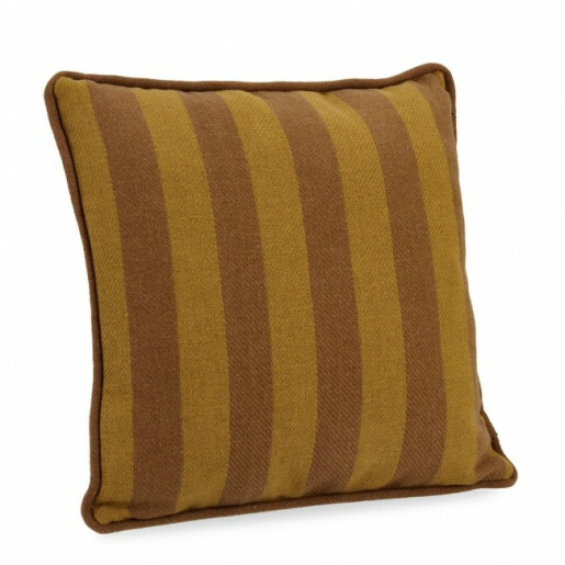 Set 2 perne decorative textil ocru maro Kenny 43x43 cm