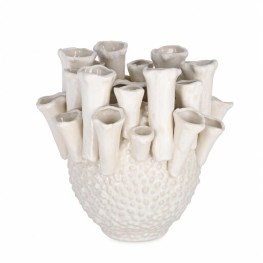 Set 2 vaze flori ceramica alba Iku 26x21 cm