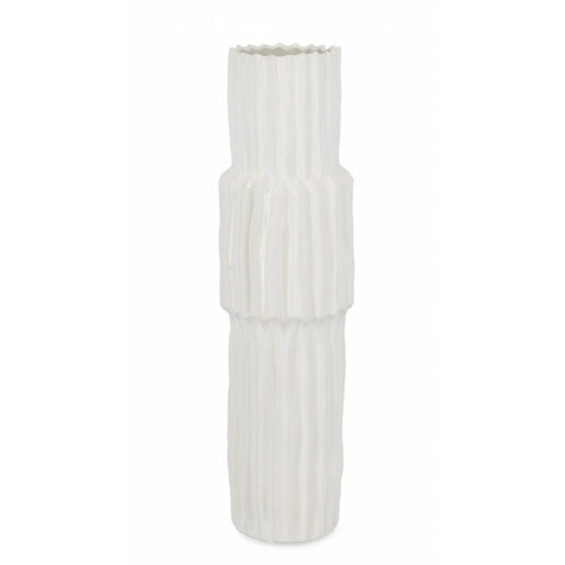 Vaza flori ceramica alba Iku 21x75 cm