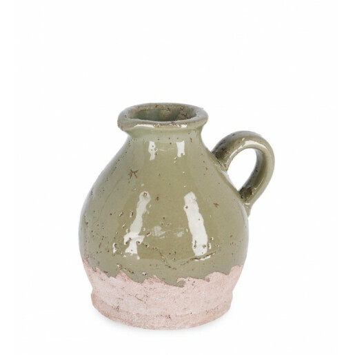 Vaza flori teracota verde roz Orfeo 16x13x16 cm