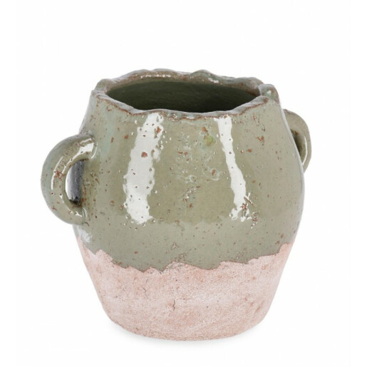 Set 4 ghivece flori teracota natur verde 22x16x17 cm