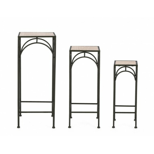 Set 3 suporturi flori Guenda 28x28x70 cm, 23x23x60 cm, 18x18x50 cm