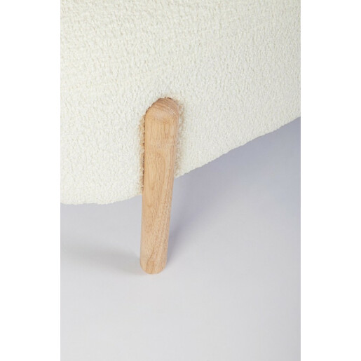 Banca lemn natur textil alb Dayla 108x41.5x48 cm