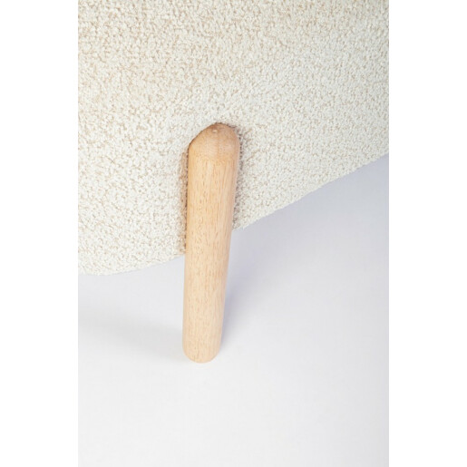 Banca lemn natur textil crem Dayla 108x41.5x48 cm