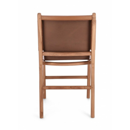 Set 2 scaune lemn maro piele naturala cognac Eugenie 46x59x85 cm