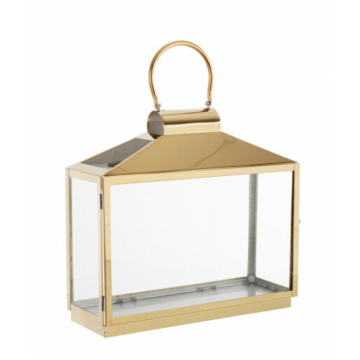 Set 2 felinare otel auriu Nilak 40.5x14.5x39 cm
