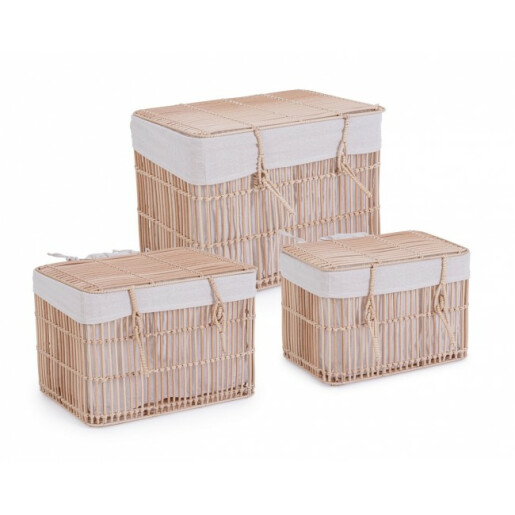 Set 3 cosuri depozitare Yulian 37x25x25 cm, 33x30x29 cm, 48x35x35 cm