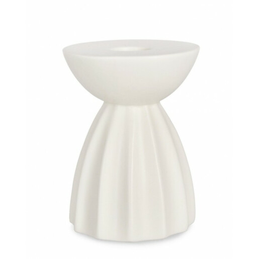 Sfesnic lumanare portelan alb Aulis 8x11 cm