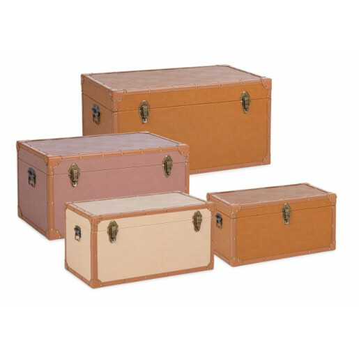 Set 4 cufere depozitare Loisia 51x28x26 cm; 58x32x30 cm; 65x36x34 cm; 72x40x38 cm