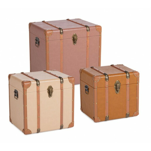 Set 3 cufere depozitare Loisia 34x28x33 cm; 42x34x41 cm; 50x40x49 cm
