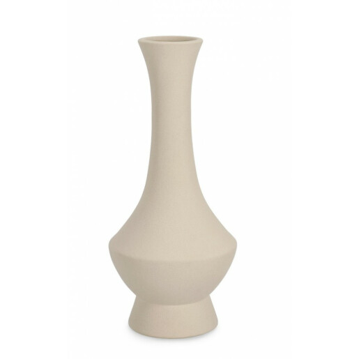 Vaza flori portelan bej Freyr 14x32 cm