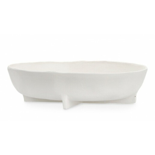 Set 2 boluri decorative aluminiu alb Hisar 31x30.5x8.5 cm