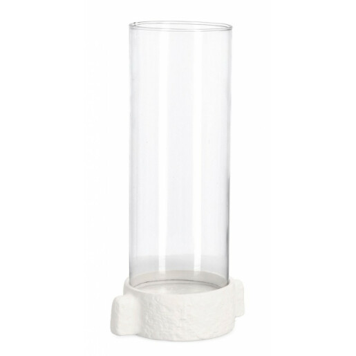 Suport lumanare aluminiu sticla Hisar 17.25x12.75x35 cm