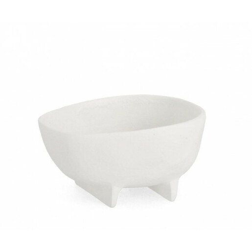 Set 2 boluri decorative aluminiu alb Hisar 15.5x8.5 cm