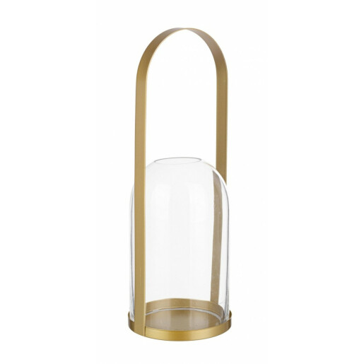 Suport lumanare metal auriu Merope 15.5x22 cm