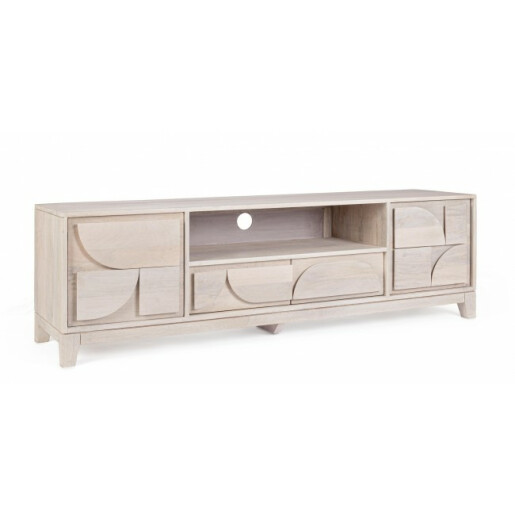 Comoda TV 2 usi lemn mango natur Archita 160x40x48 cm