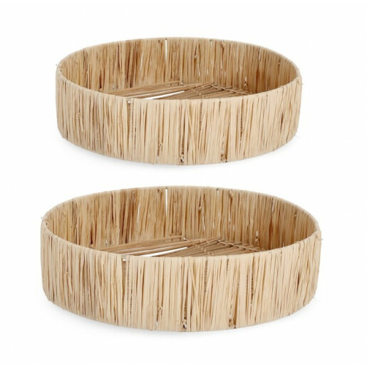 Set 2 tavi decorative iarba mare natur Bagan 30x8 cm, 37x9.5 cm