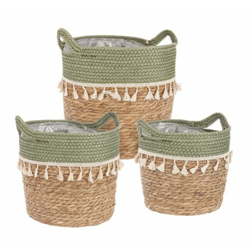 Set 3 cosuri verde natur Bridget 24x25 cm, 30x35 cm, 32x35 cm
