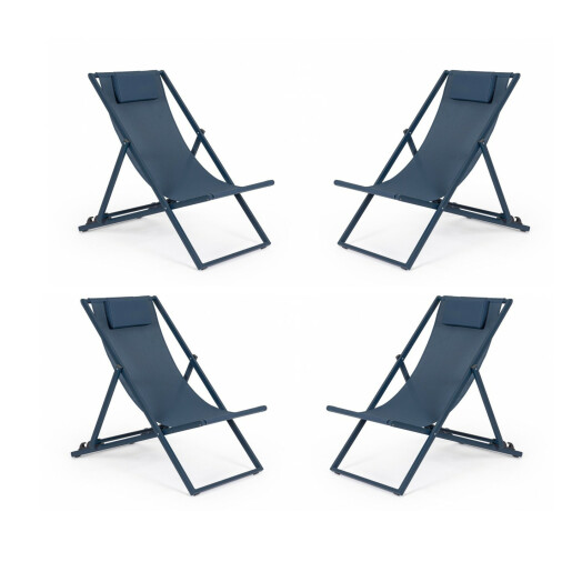 Set 4 scaune gradina albastre Taylor 60.5x101.5x73.5 cm