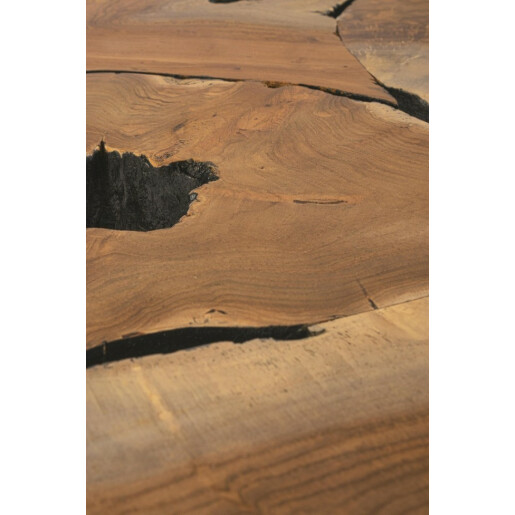 Masuta lemn natur otel negru Elwood 40x45 cm