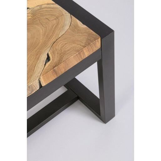 Banca otel negru lemn Elwood 135x35x47 cm